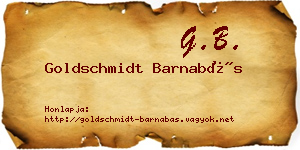 Goldschmidt Barnabás névjegykártya